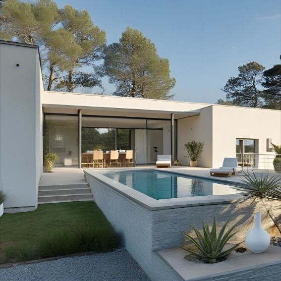 Patio moderne de maisons simples et belles - amenagement et design