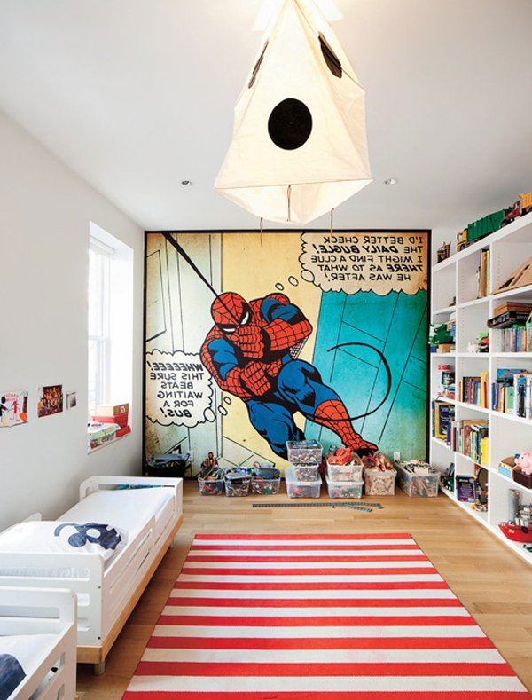 chambre à coucher + spiderman