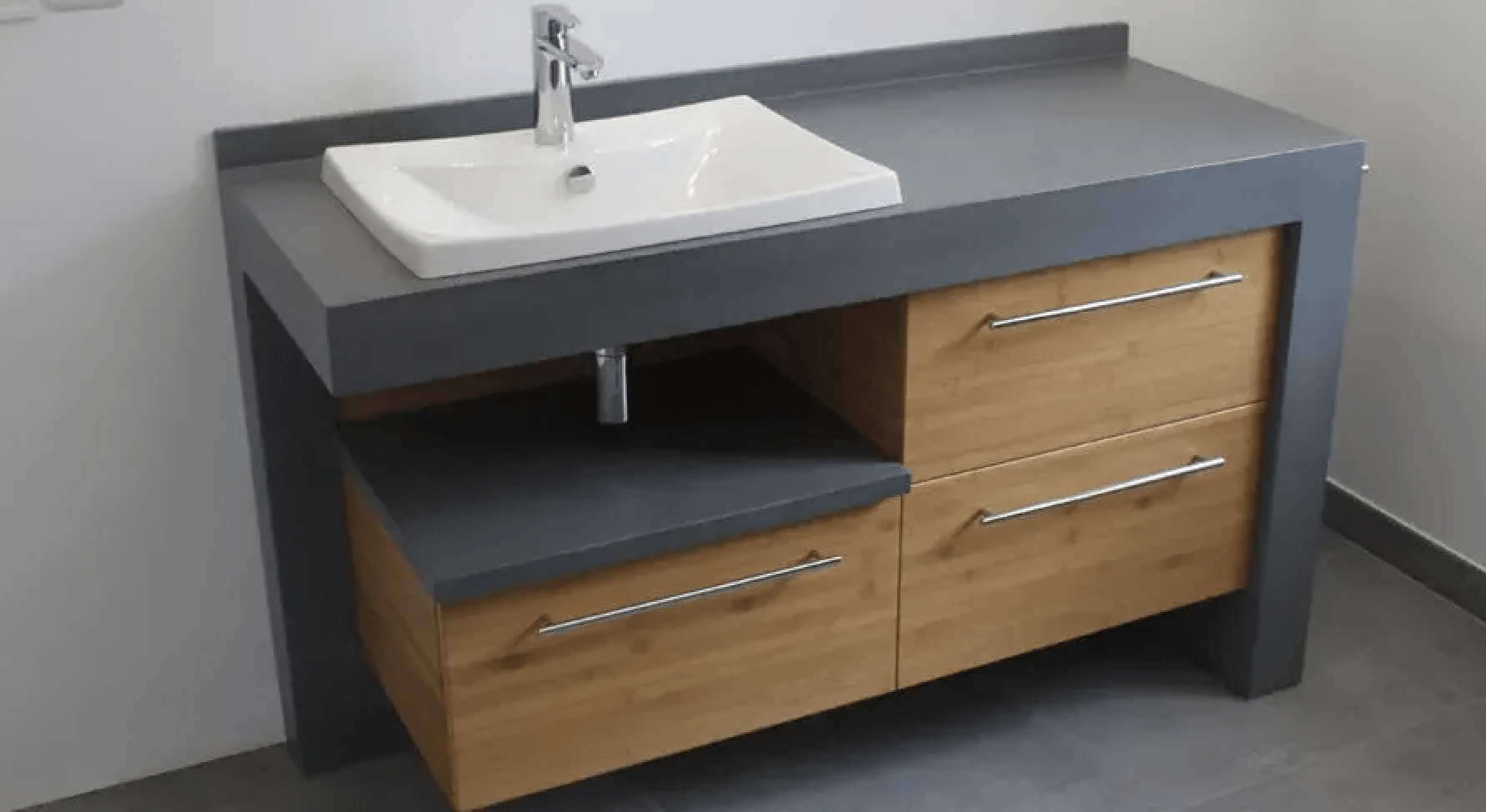 Fabriquer un meuble de salle de bain en béton ciré